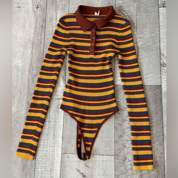 Urban Outfitters Out From Under Ribbed Long Sleeve Bodysuit - Picture 1 of 4